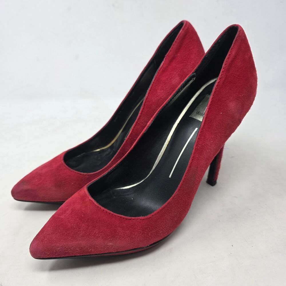 Dolce Vita Red Suede Pointed Toe Pumps Stiletto Heels Women Size 7.5